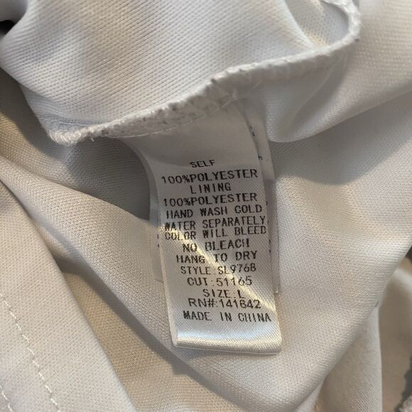 She + Sky Jumpsuit Romper Womens Large White Black Polka Dot Ruffle Strappy - Picture 4 of 5